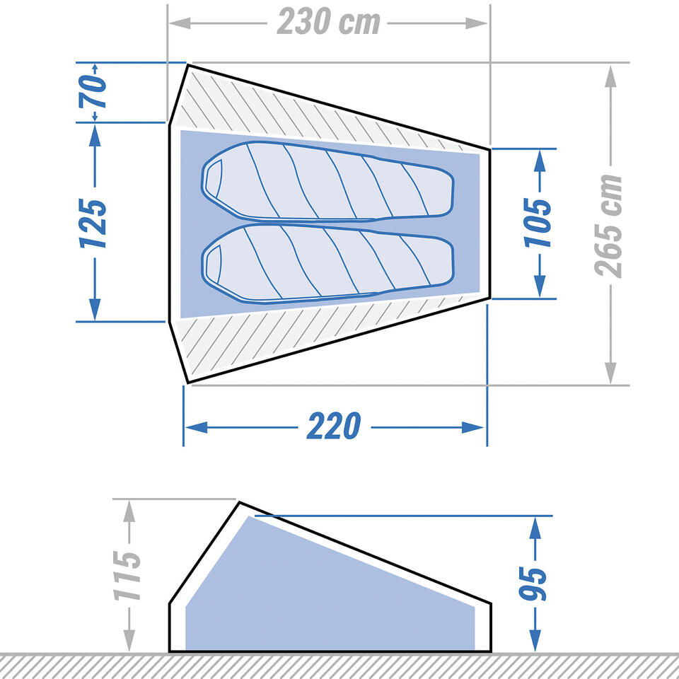 Tarp de trekking - 1,5 places - MT900 FORCLAZ