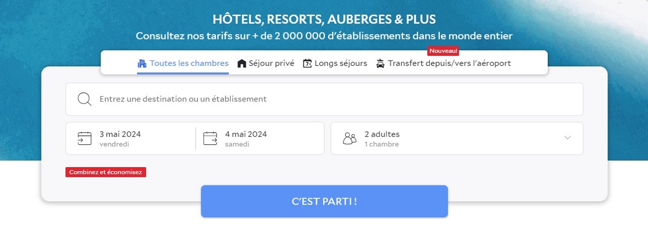 recherche d'hebergement sur Agoda