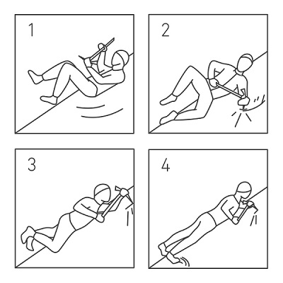 technique d'arret avec un piolet