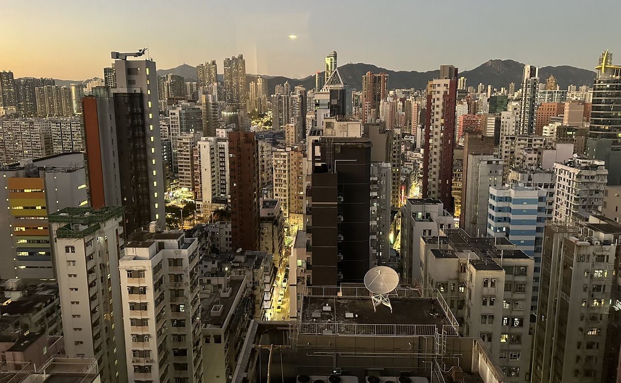vue sur les gratte ciels de hong kong