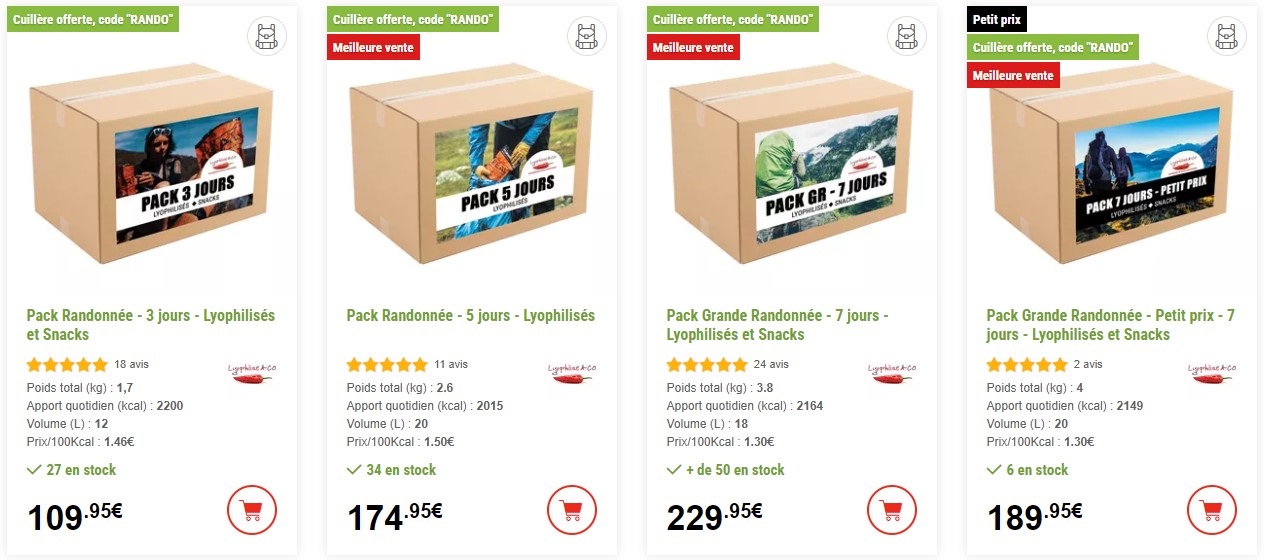 pack alimentation trek