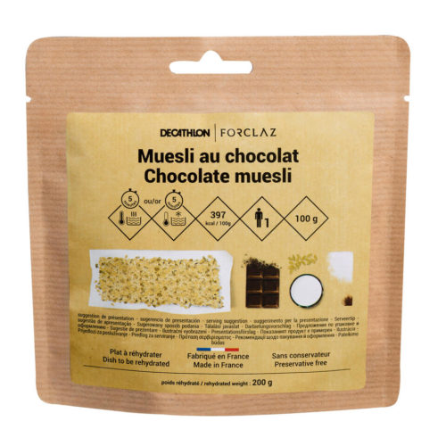 Muesli au chocolat, petit déjeuner déshydraté Forclaz